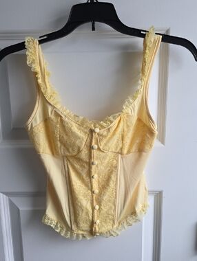Yellow Lace Bustier Corset Top G046